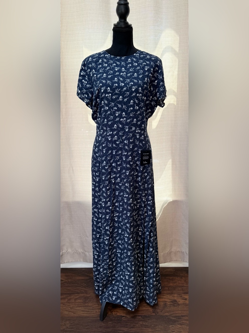 Lulus New Desires Navy Blue Floral Print Backless Maxi Dress Sz XL NWT Flirty - Picture 3 of 16